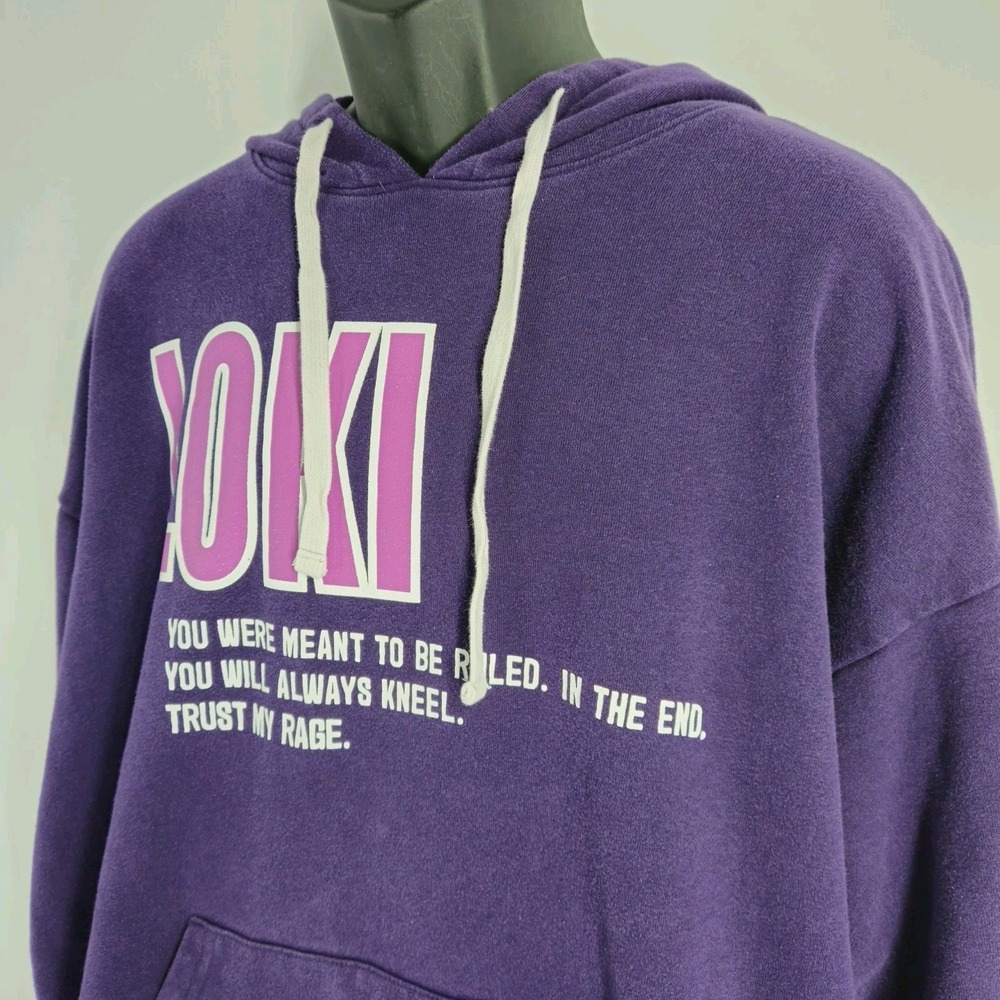 Marvel Loki Master of Mischief Disney Purple Pullover Hoodie Size XL